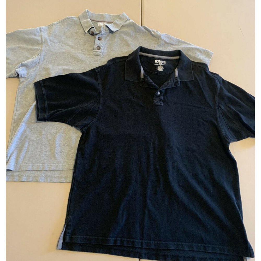 Lot Of 2 Duluth Trading Co Mens Short-Sleeve Polo 1-Black & 1-Gray Size L